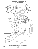 TOP AND CONSOLE , LITERATURE AND OPTIONAL Diagram and Parts List for LG9801XMW0  Whirlpool Dryer