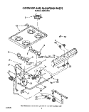 COOKTOP AND MANIFOLD, LIT/OPTIONAL Diagram and Parts List for FGP315VW4  Roper Range