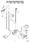 FILL, DRAIN, AND OVERFILL PARTS Diagram and Parts List for KUDS03FTSS3  KitchenAid Dishwasher
