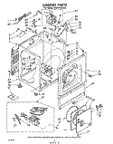 CABINET Diagram and Parts List for LG5781XMW2  Whirlpool Dryer