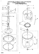 AGITATOR, BASKET AND TUB Diagram and Parts List for LSC9245BQ0  Whirlpool Washer