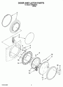 DOOR AND LATCH PARTS Diagram and Parts List for CHW9900VQ1  Whirlpool Washer