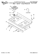 COOKTOP, LITERATURE Diagram and Parts List for SF365PEGT5  Whirlpool Range