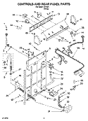 CONTROLS AND REAR PANEL PARTS Diagram and Parts List for IJ41001  Inglis Washer