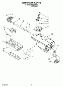 DISPENSER PARTS Diagram and Parts List for WFW8200TW01  Whirlpool Washer