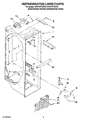 REFRIGERATOR LINER PARTS Diagram and Parts List for KSRC25FVMT00  KitchenAid Refrigerator