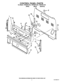 CONTROL PANEL PARTS Diagram and Parts List for YWFE381LVB1  Whirlpool Range