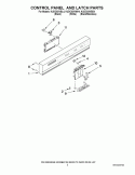 CONTROL PANEL AND LATCH PARTS Diagram and Parts List for KUDC03IVBL4  KitchenAid Dishwasher