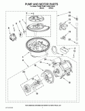 PUMP AND MOTOR PARTS Diagram and Parts List for CUD6710XB3  Whirlpool Dishwasher