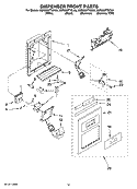 DISPENSER FRONT PARTS Diagram and Parts List for KSRX25FTSS00  KitchenAid Refrigerator