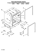 TUB AND FRAME PARTS Diagram and Parts List for KUDK03ITWH2  KitchenAid Dishwasher