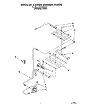 BROILER & OVEN BURNER Diagram and Parts List for SF365BEYQ4  Whirlpool Range