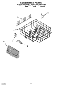 LOWER RACK PARTS Diagram and Parts List for KUDJ01TJWH0  KitchenAid Dishwasher