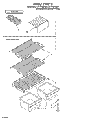 SHELF PARTS, OPTIONAL PARTS (NOT INCLUDED) Diagram and Parts List for RT14HDXKQ01  Roper Refrigerator