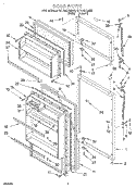DOOR Diagram and Parts List for RT14HDXEN00  Roper Refrigerator