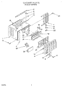 CABINET Diagram and Parts List for ACM072XG0  Whirlpool Air Conditioner