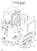 TUB ASSEMBLY Diagram and Parts List for DU925QWDQ5  Whirlpool Dishwasher