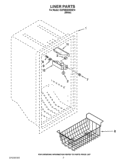 LINER PARTS Diagram and Parts List for DUFM505WDB10  Whirlpool Freezer