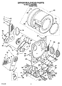 DRYER BULKHEAD PARTS Diagram and Parts List for YLTE5243DQ6  Whirlpool Washer Dryer Combo