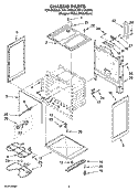 CHASSIS PARTS Diagram and Parts List for RF111PXSQ2  Whirlpool Range