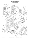 BULKHEAD PARTS Diagram and Parts List for CGD126SXQ2  Whirlpool Dryer