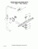 UPPER WASH AND RINSE PARTS Diagram and Parts List for GU3200XTXQ1  Whirlpool Dishwasher
