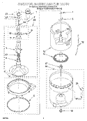 AGITATOR, BASKET AND TUB Diagram and Parts List for LSR8233EQ0  Whirlpool Washer
