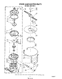 PUMP AND MOTOR Diagram and Parts List for DU8116XT2  Whirlpool Dishwasher