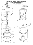AGITATOR, BASKET AND TUB Diagram and Parts List for 4PGSC9455JT0  Whirlpool Washer