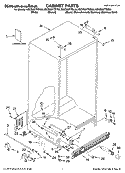 CABINET PARTS Diagram and Parts List for KSCS23FTBT00  KitchenAid Refrigerator