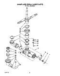 PUMP AND SPRAY ARM Diagram and Parts List for DU8400XX1  Whirlpool Dishwasher