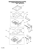 REFRIGERATOR SHELF PARTS Diagram and Parts List for KSSO42QTB00  KitchenAid Refrigerator