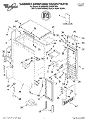 CABINET, LINER AND DOOR, LITERATURE Diagram and Parts List for GI1500PHB3  Whirlpool Ice Maker