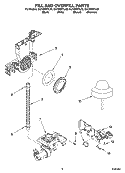 FILL AND OVERFILL PARTS Diagram and Parts List for GU1200XTLB2  Whirlpool Dishwasher