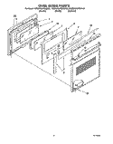OVEN DOOR, LITERATURE Diagram and Parts List for KEDH207BAL2  KitchenAid Range