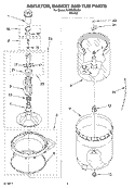 AGITATOR, BASKET AND TUB Diagram and Parts List for KAWS855JE4  KitchenAid Washer