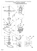 TRANSMISSION, MOTOR AND PUMP Diagram and Parts List for LCR5232DQ5  Whirlpool Washer