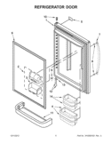 REFRIGERATOR DOOR Diagram and Parts List for GB9FHDXWS08  Whirlpool Refrigerator