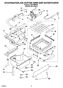 EVAPORATOR ICE CUTTER GRID AND WATER PARTS \fs22 , Diagram and Parts List for KUIA15PRLS0  KitchenAid Ice Maker