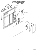 INNER DOOR PARTS Diagram and Parts List for RUD6000PQ2  Roper Dishwasher