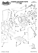 CABINET AND DOOR PARTS Diagram and Parts List for IFR82001  Inglis Dryer