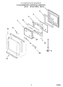 OVEN DOOR Diagram and Parts List for RBS275PDT11  Whirlpool Wall Oven