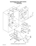 REFRIGERATOR LINER PARTS Diagram and Parts List for KBFO42FTX06  KitchenAid Refrigerator