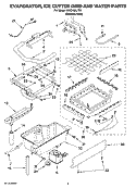 EVAPORATOR, ICE CUTTER GRID AND WATER PARTS Diagram and Parts List for KUIC15NLTS1  KitchenAid Ice Maker