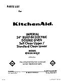 FRONT COVER Diagram and Parts List for KEBI241WBL0  KitchenAid Wall Oven