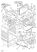 LINER Diagram and Parts List for 3XARG477GF00  Whirlpool Refrigerator