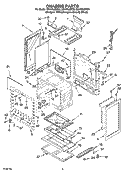 CHASSIS PARTS Diagram and Parts List for GS440LEMB4  Whirlpool Range