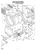 BULKHEAD Diagram and Parts List for GGQ8858KQ0  Whirlpool Dryer