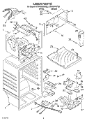 LINER Diagram and Parts List for KTRP19KKWH00  KitchenAid Refrigerator