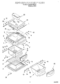 REFRIGERATOR SHELF Diagram and Parts List for KSRB25QFSS00  KitchenAid Refrigerator